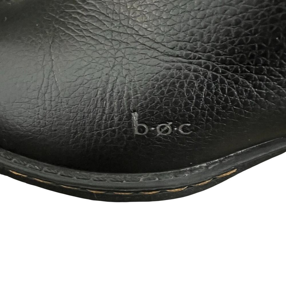 boc Born Peggy Clogs Size 7 Black Pebbled Leather Chunky Stacked Heel Mules - Picture 14 of 15